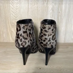 M&S Collection Womens Animal Print Ankle Boots Insolia Heels Tan Leather Size 3/ thumbnail 3