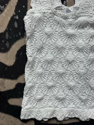 White Amazon Tank - Flower Design  thumbnail 4