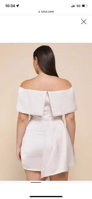 Lulus Off-The-Shoulder White Dress thumbnail 2