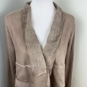 Whisper & Glow Blush Lightweight Layered Ruffled Open Cardigan Large Whimsical thumbnail 2