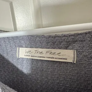 Free People North Shore Thermal Knit‎ Tunic Top In Grey Womens Large Distressed thumbnail 3