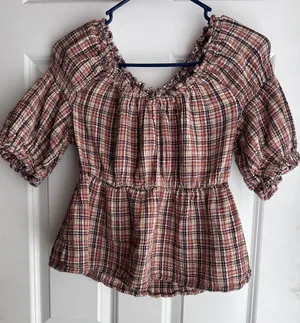 Old Navy Plaid Autumn Blouse thumbnail 1
