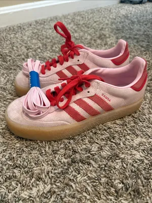 adidas Samba Suede Sneakers - Pink & Red thumbnail 2