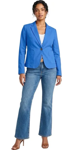 J.Crew Womens Blue Blazer Tailored Classic Career Office Jacket Preppy Sz Medium thumbnail 1