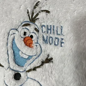 Olaf Frozen Disney Sweatshirt Chill Mode Fuzzy PJ Top‎ Sz S White Snowman thumbnail 4