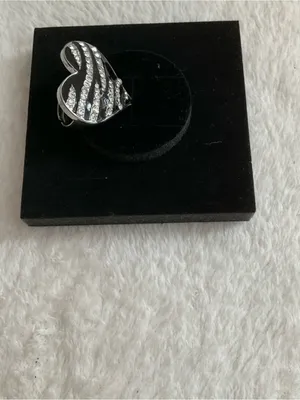 Black Heart Ring with Crystal Zebra Stripes thumbnail 2