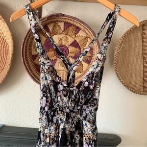 ☀️ Washed Ashore Black Mini Floral Dress thumbnail 1