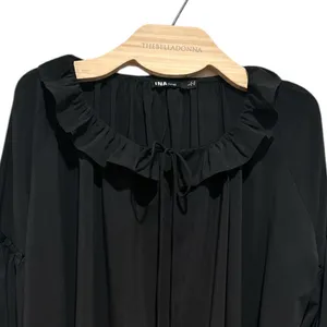 INA LONG puff SLEEVE RUFFLE NECK BOHO OVERSIZED BLOUSE L thumbnail 5