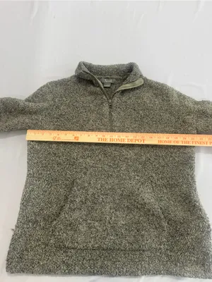 Natural Reflections Women M Green Sherpa Fleece Quarter Zip Pullover Jacket camp thumbnail 3