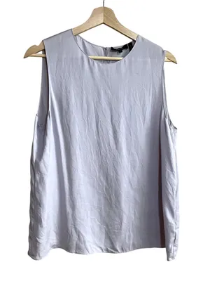 Theory lilac silk top sleeveless tank top women's size large casual summer shirt thumbnail 1