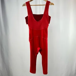 Free People Movement Cut Out Capri Exercise Jumpsuit in Red‎ Size Small thumbnail 5