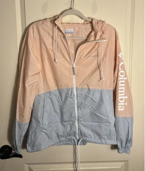Columbia Woman's Hooded Zip Front Lightweight 2-Tone Windbreaker Size Medium‎ thumbnail 1