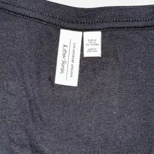& Other Stories Black Short Sleeve T-Shirt with White Stitching Detail thumbnail 2
