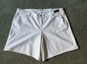 Abercrombie & Fitch The A&F Jort Curve Love Mid Rise Shorts NWT Size 36 White thumbnail 1