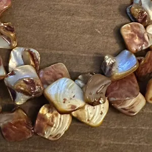 Triple Strand Abalone Shell Necklace Brown thumbnail 4