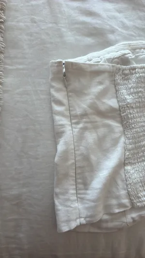 Abercrombie Linen Blend strapless button down top thumbnail 2