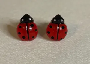 Handmade Ladybug Stud Earrings thumbnail 1