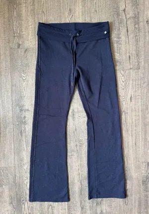 Aerie Y2K Navy Fold Over Flare Sweatpants- Size Large thumbnail 1