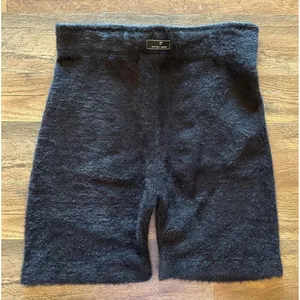 Gymshark Whitney Simmons Eyelash Black Fuzzy Bike Shorts Womens Medium thumbnail 1
