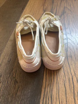 Coach Richelle Women's Yellow and Cream Signature Logo Canvas Boat Shoe Sz 9 thumbnail 4