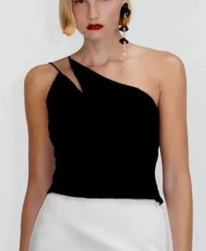 ZARA Asymmetrical One-Shoulder Top thumbnail 1
