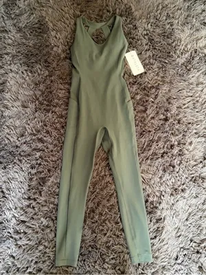 Athleta Transcend green full length activewear workout Bodysuit size xxs NWT thumbnail 2