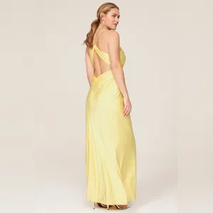 MAC‎ DUGGAL yellow twist front gown maxi dress bridesmaid formal 14 thumbnail 3