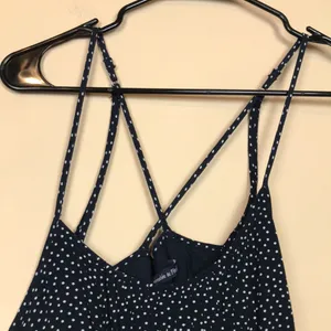 Abercrombie & Fitch Women’s Polka Dot Blue White Crossover Straps Mini Dress thumbnail 3