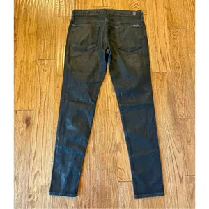 Seven for all mankind Lucy coated leather look jeans size 28 thumbnail 8