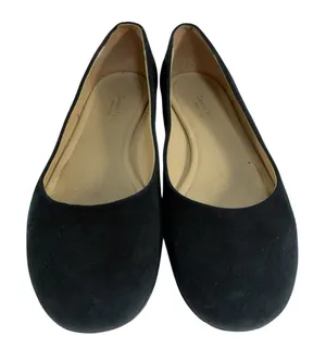 Garnet Hill Women's 8.5 Pippa Modern Ballet Flats Black Suede Leather Made Italy thumbnail 1