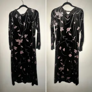 Talbots Vintage 90s Velvet Midi Dress Size XS thumbnail 2