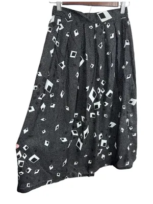 Greenwich Square Skirt Geometric Abstract Print Women's 9/10 Vintage Boho USA thumbnail 1