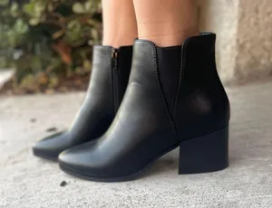Libby Story Black Chunky Wooden Ankle Bootie thumbnail 4