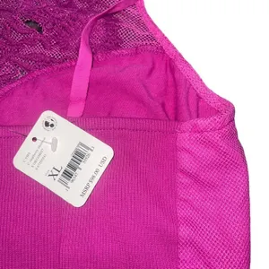 NWT Free‎ People Have My Heart Tank Top Womens XL Pink Lace Corset Crop Cami thumbnail 9