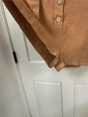 MABLE Rust Cotton Gauze Romper Orange thumbnail 3