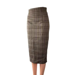 Reorg Women's Brown Pleated High Waisted Pencil Slit Career Midi Skirt Size S thumbnail 3