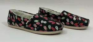 NWT Toms Black and Pink Christmas Loafers thumbnail 1