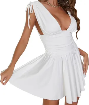Princess Polly White Tie Mini Dress thumbnail 3