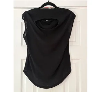Rag & Bone JEAN Black Ribbed Cowl Neck Sleeveless Top Cutout Back Small‎ S/P thumbnail 2