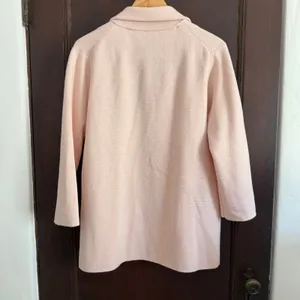 J. CREW | Sophie Pastel Pink Cotton Merino Blend Sweater Blazer | Medium thumbnail 3