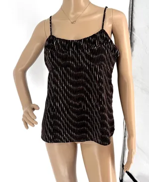 Banana‎ Republic Womens Brown Ikat Print Empire Waist Camisole Top Size 8 Zip thumbnail 1