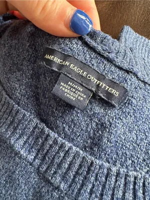 American Eagle Women’s Blue Crewneck Sweater thumbnail 2
