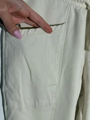 Zara Wide Leg Drawstring Pants - Cream thumbnail 9