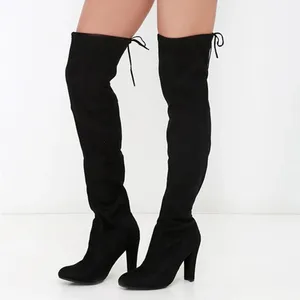 MOVING SALE Steve Madden black over the knee block heel boot thumbnail 2