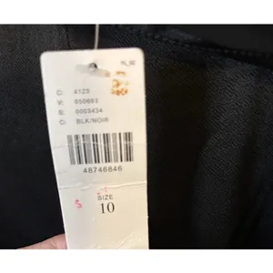 Ett:twa by Anthropologie Satin Trousers 10 Black New Tie Waist High Rise Pants‎ thumbnail 5