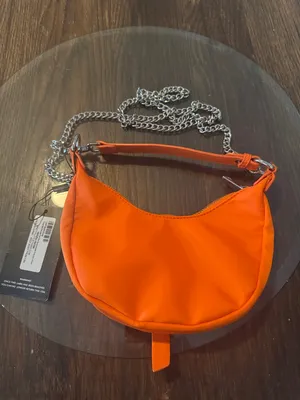 PrettyLittleThing Orange Shoulder Bag with Chain Strap thumbnail 5