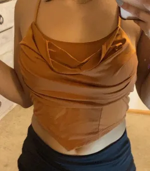 Dark Orange Corset Like Top thumbnail 1