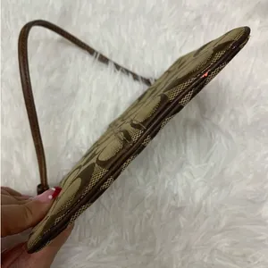 COACH Brown Signature Canvas Wristlet thumbnail 3