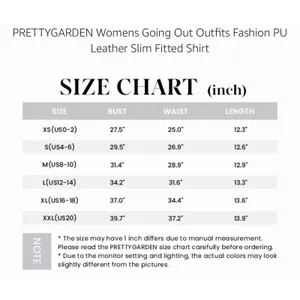 PRETTYGARDEN Women's Faux Leather Tube Tops Blue XL thumbnail 5