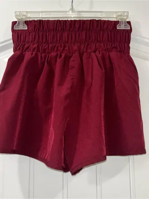 New In High-Waist Athletic Shorts Burgundy Women’s Small thumbnail 3